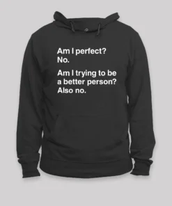 Alternative view of Am I Perfect No Geek Hoodie