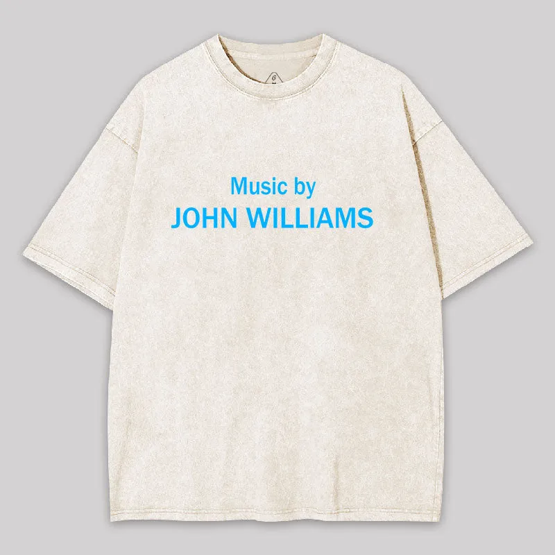 Music by John Williams Washed T-shirt - Image 2