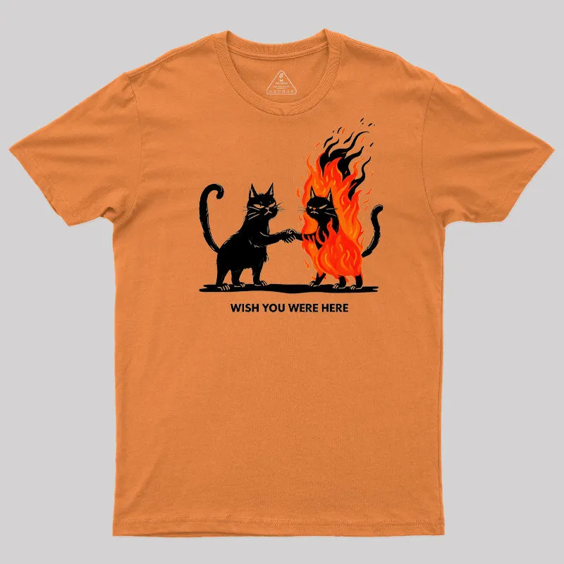Wish You Were Here : Cat Geek T-Shirt - Image 6