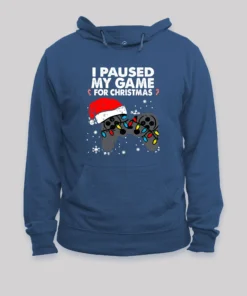 Paused My Game Christmas Gamer Hoodi