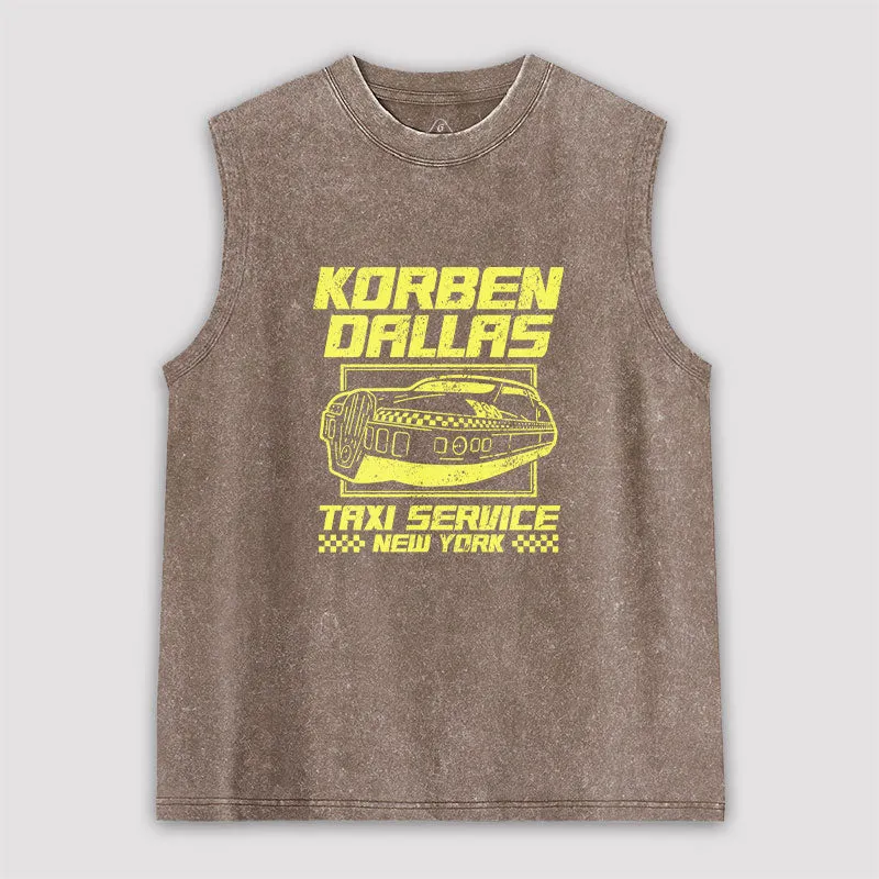 Korben Dallas Taxi Service Washed Tank - Image 4