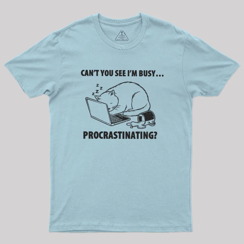 Procrastination Cat Geek T-Shirt - Image 10