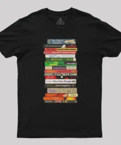 Alternative view of Classic Banned Books Stack Geek T-Shirt