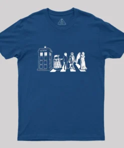 Alternative view of Beatles/dr Who Geek T-Shirt
