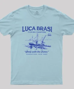 Alternative view of Luca Brasi Fishing Charters Geek T-Shirt