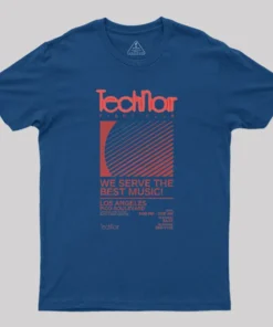 Alternative view of Retro 80s Technoir Nightclub from the Terminator Geek T-Shirt