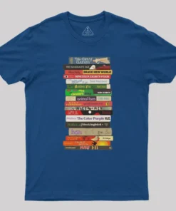 Classic Banned Books Stack Geek T-Shirt