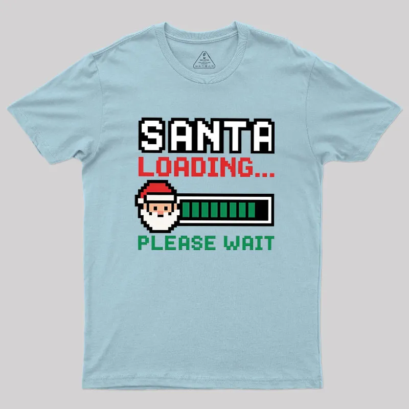 Santa Loading Pixel Design Geek T-Shirt - Image 3