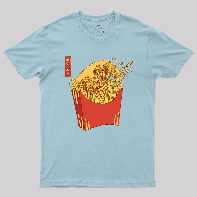 Fries Tsunami Geek T-Shirt - Image 9