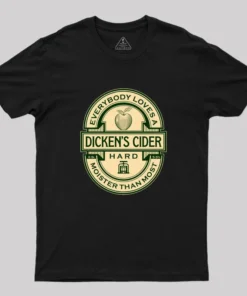 Alternative view of Dicken's Cider Label Geek T-Shirt