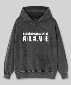 Schr?dinger's Cat ADLEIAVDE Geek Science Washed Hoodie