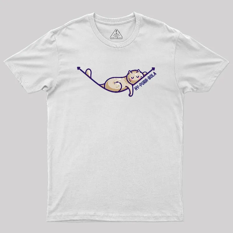 Hy-purr-bola Hyperbola Maths Cat Pun Geek T-Shirt - Image 7