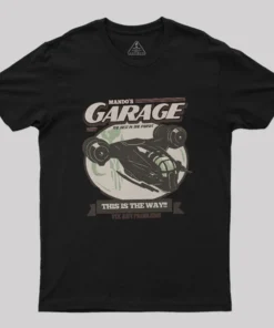 Alternative view of Mando's Garage Geek T-Shirt