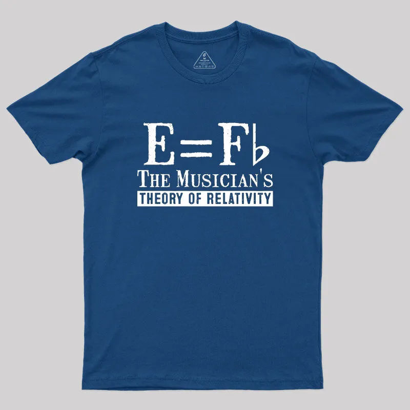 E Equals F Flat Theory Of Relativity Geek T-Shirt - Image 3
