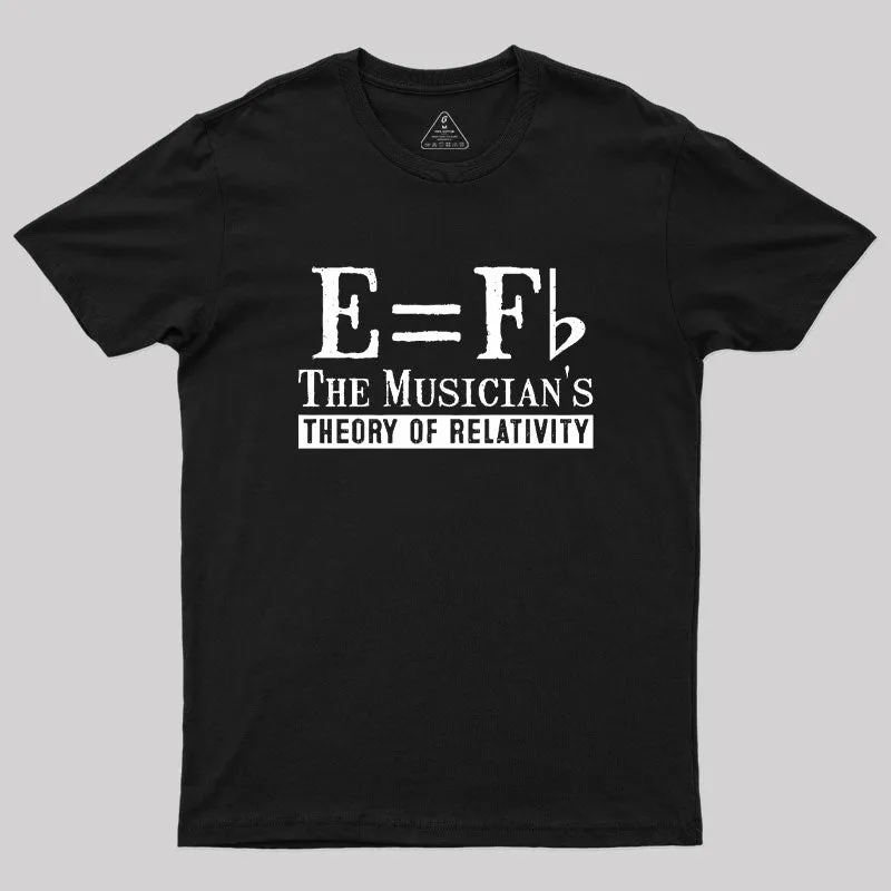 E Equals F Flat Theory Of Relativity Geek T-Shirt - Image 2