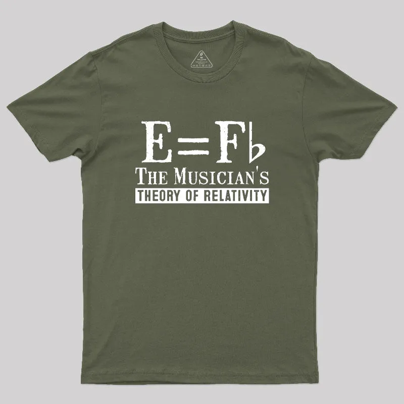 E Equals F Flat Theory Of Relativity Geek T-Shirt
