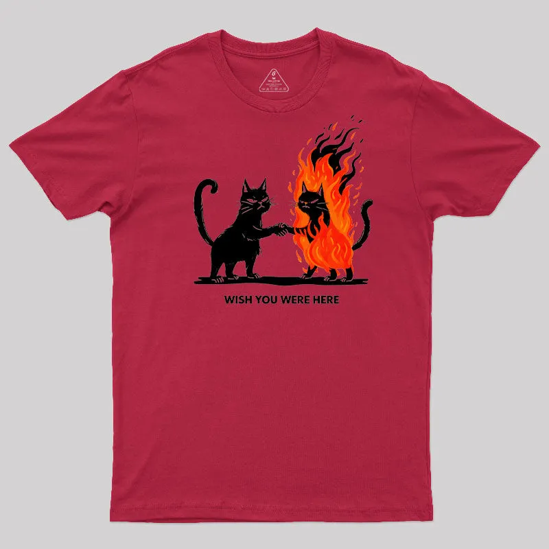 Wish You Were Here : Cat Geek T-Shirt - Image 9