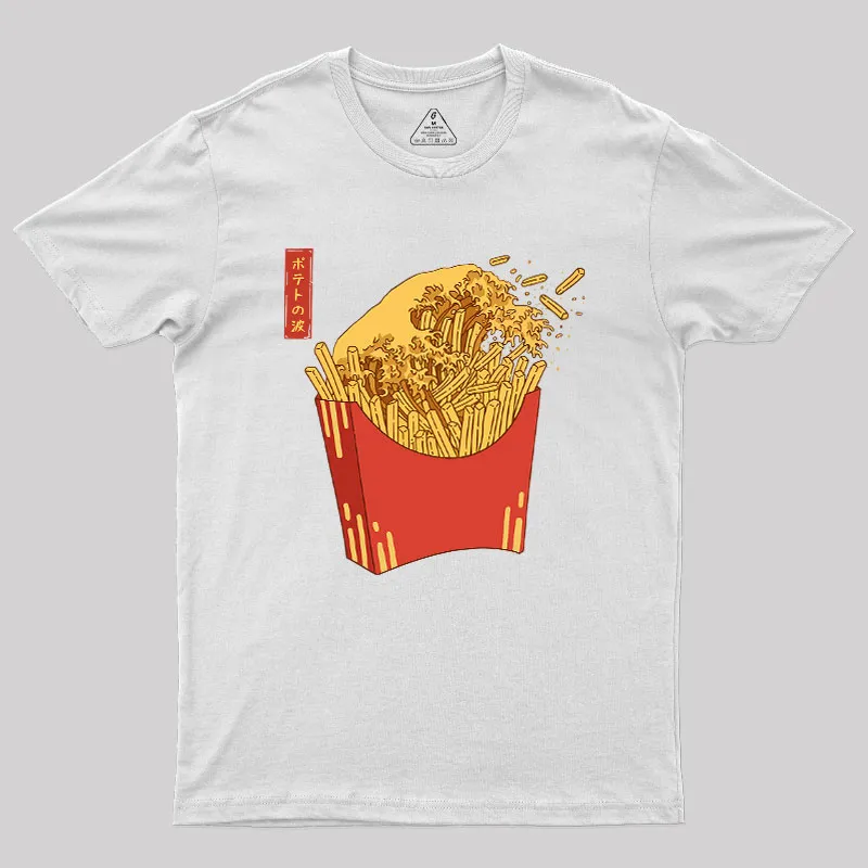 Fries Tsunami Geek T-Shirt - Image 11
