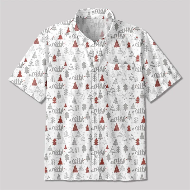 Christmas Tree Button Up Pocket Shirt - Image 2