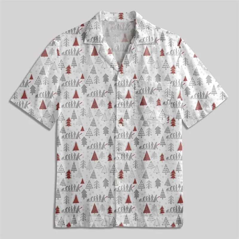 Christmas Tree Button Up Pocket Shirt - Image 4