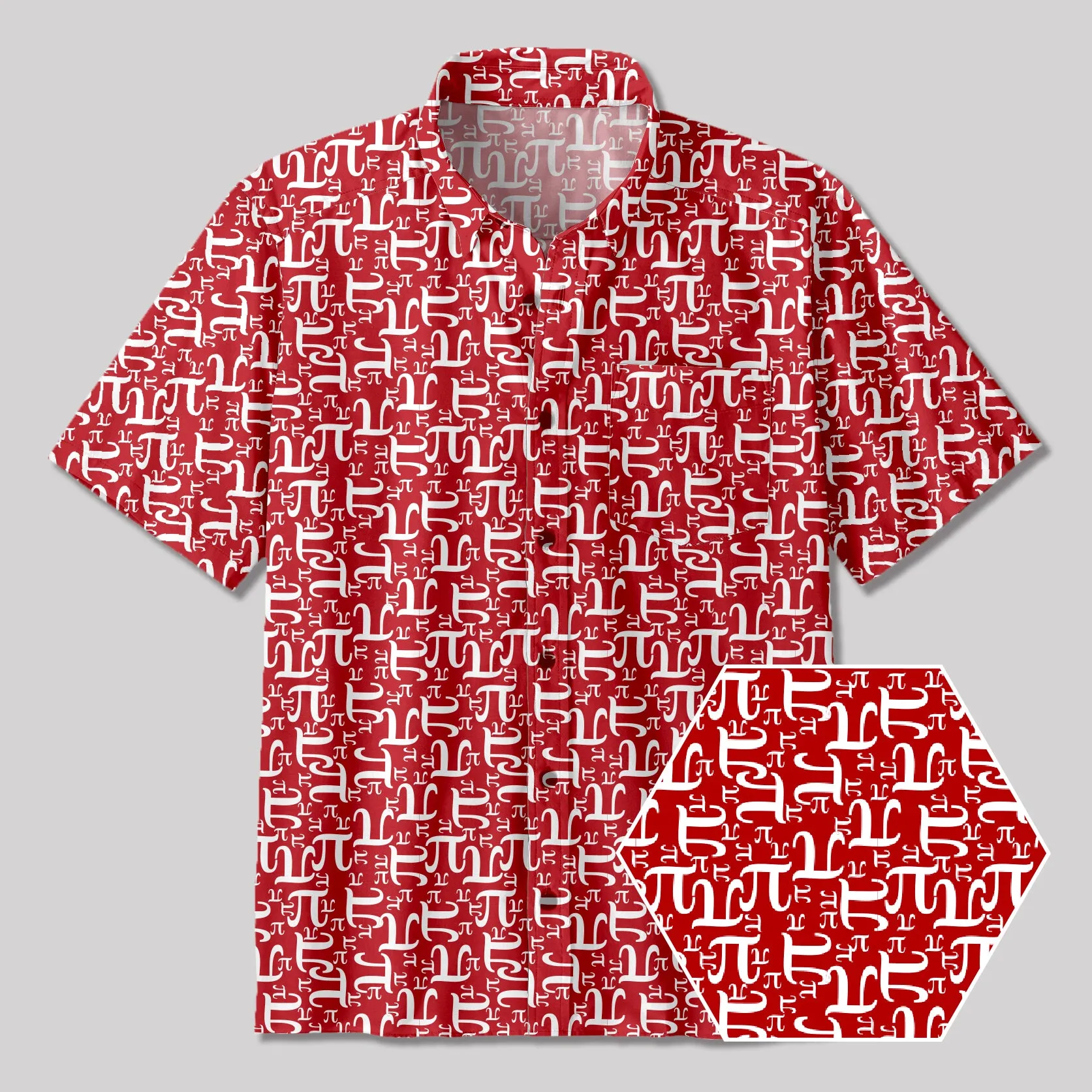 Math Christmas PI Button Up Pocket Shirt - Image 2