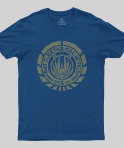 Alternative view of Battlestar Galactica Crest Nerd T-Shirt