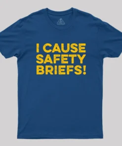 Alternative view of Funny Warning - I Cause Safety Briefs Geek T-Shirt
