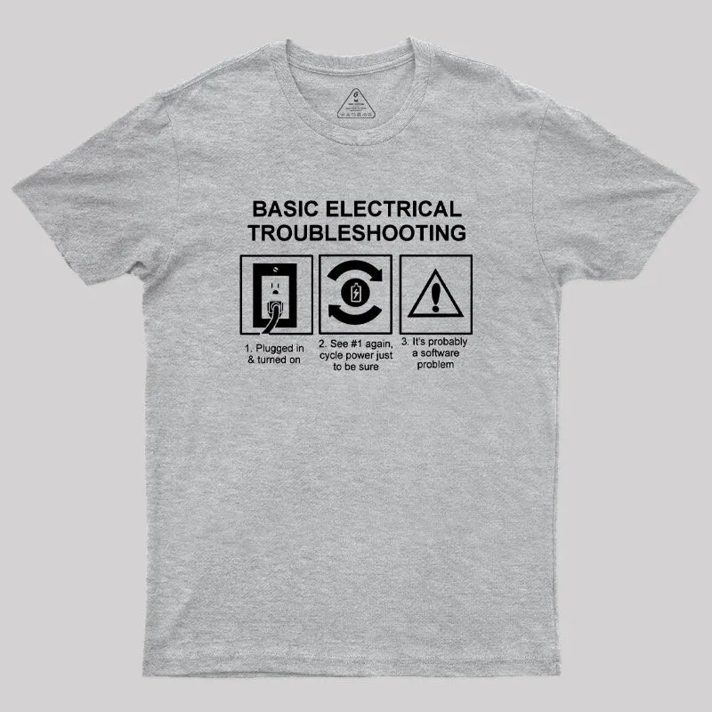 Basic Electrical Troubleshooting Geek T-Shirt - Image 4