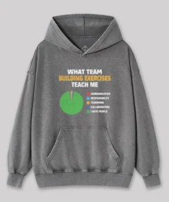 Alternative view of What Team Building Exercises Teach Me Washed Hoodie