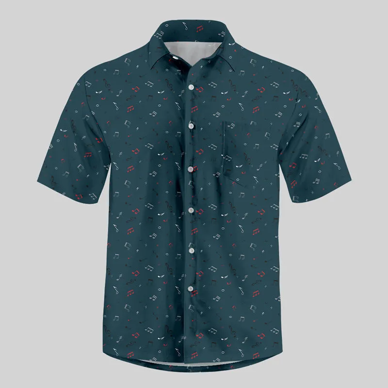 Music Button Up Pocket Shirt