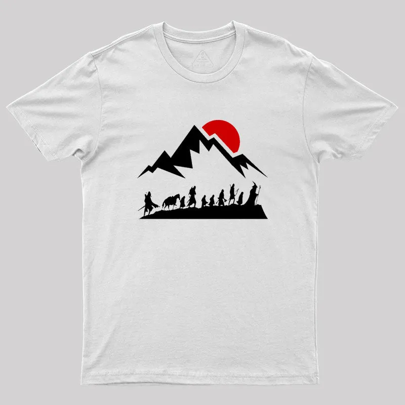 Fellowship - Sunset by the Mountains Classic Geek T-Shirt - Image 10