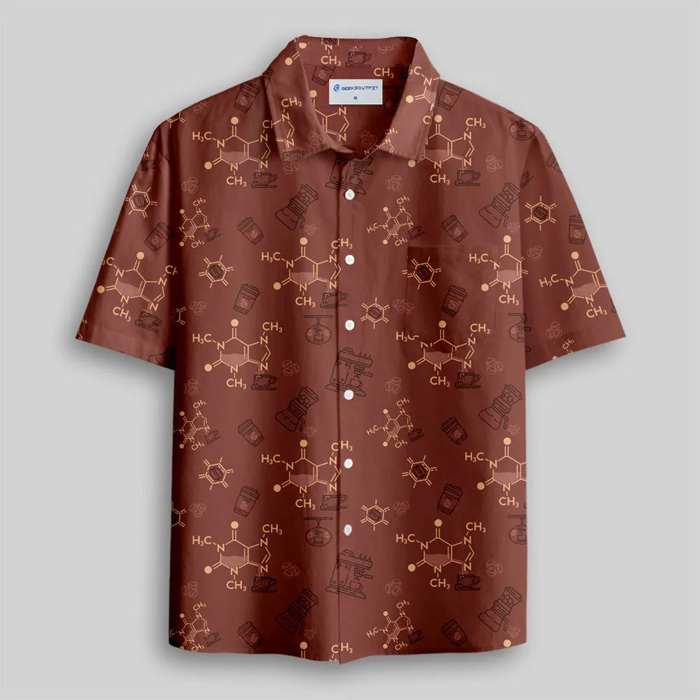 Chemical Formula of Caffeine Button Up Pocket Shirt