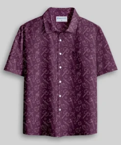 DND Medieval Weapons Button Up Pocket Shirt