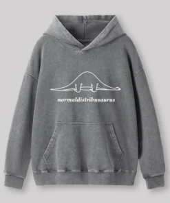 Alternative view of Normal Distribution Dinosaur Washed Hoodie