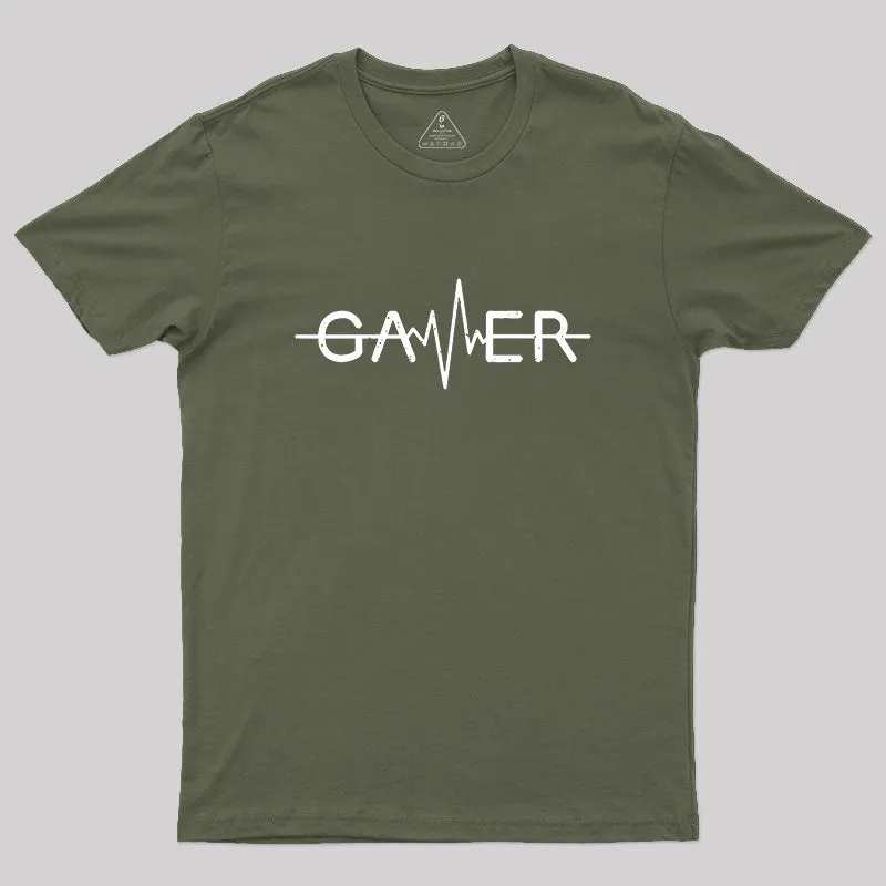 Gamer Heartbeat Geek T-Shirt