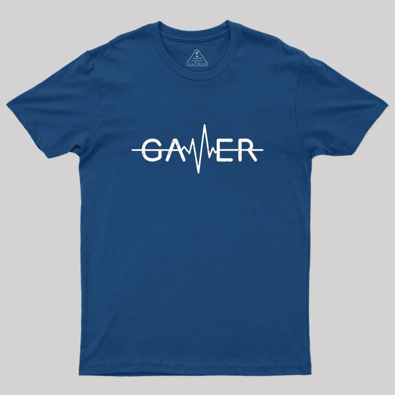 Gamer Heartbeat Geek T-Shirt - Image 3