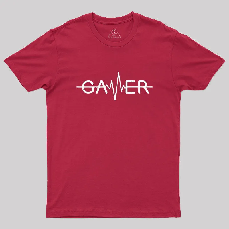 Gamer Heartbeat Geek T-Shirt - Image 5
