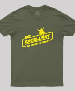 Cool 80's Retro Sci-fi Movie Quote Excellent Typography Slogan Geek T-Shirt