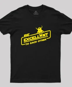 Alternative view of Cool 80's Retro Sci-fi Movie Quote Excellent Typography Slogan Geek T-Shirt