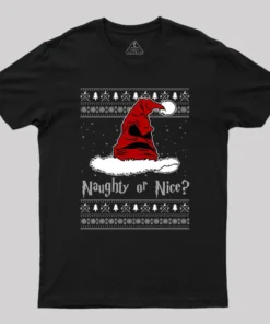 Naughty Or Nice Sorting Santa Claus Geek T-Shirt
