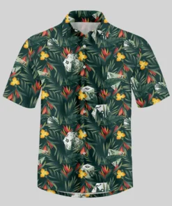 DND Multi Sided Dice in The Flower Cluster Button Up Pocket Shirt