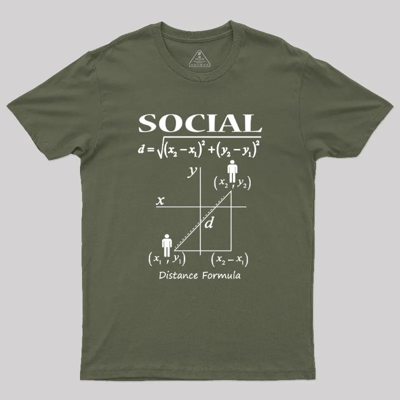 Social Distance Formula Geek T-Shirt - Image 3