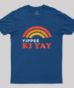 Alternative view of Bruce Willis Yippee Ki Yay Rainbow Geek T-Shirt