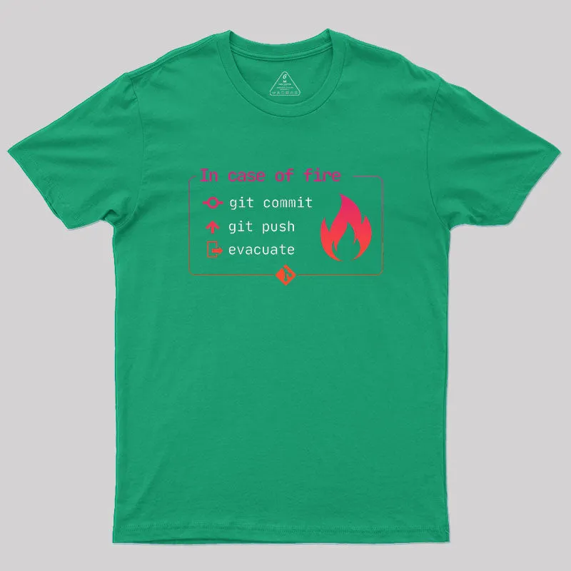 In Case of Fire Git commit Geek T-Shirt - Image 8