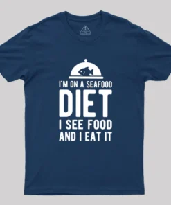 Alternative view of Im On A Seafood Diet Geek T-Shirt