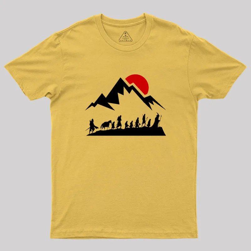 Fellowship - Sunset by the Mountains Classic Geek T-Shirt - Image 7