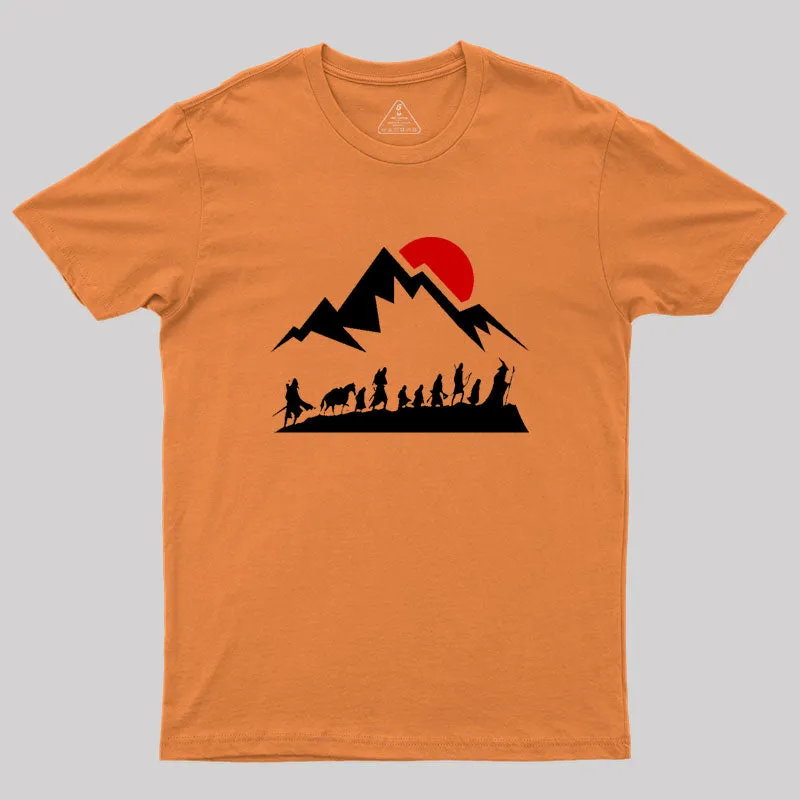 Fellowship - Sunset by the Mountains Classic Geek T-Shirt - Image 6