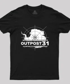 Alternative view of Outpost 31 Antarctic Research Division Geek T-Shirt