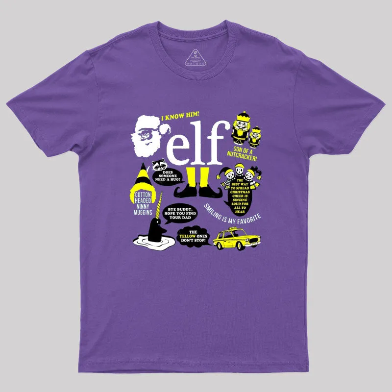 Buddy the Elf Quotes Geek T-Shirt - Image 5