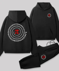Infinite Circle Front and Back Printed Geek Fleece Hoodie Set